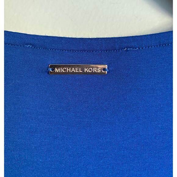 MICHAEL Michael Kors Blue V-Neck Blouse Large - Picture 5 of 7